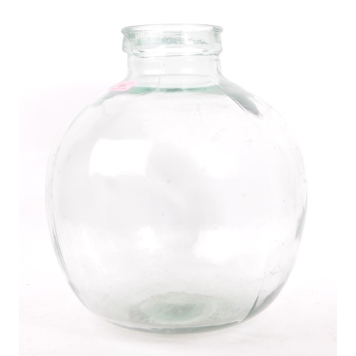 694 - A vintage 20th century glass globular carboy / terrarium. Circular opening into clear glass bulbous ... 