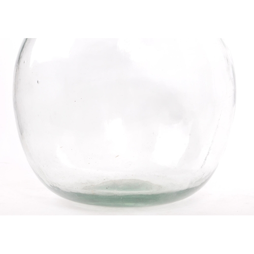 694 - A vintage 20th century glass globular carboy / terrarium. Circular opening into clear glass bulbous ... 