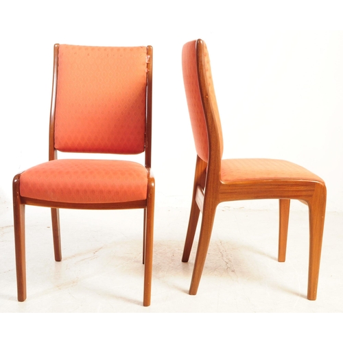 719 - G Plan  - A set of six mid 20th century G-Plan teak dining chairs. Each having upholstered backs and... 