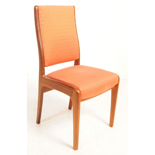 719 - G Plan  - A set of six mid 20th century G-Plan teak dining chairs. Each having upholstered backs and... 