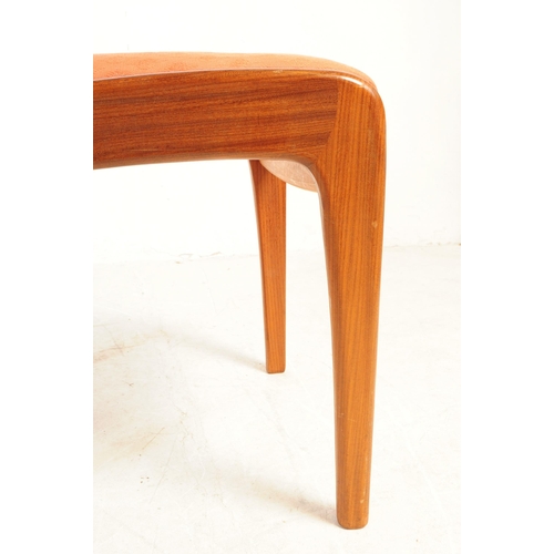 719 - G Plan  - A set of six mid 20th century G-Plan teak dining chairs. Each having upholstered backs and... 