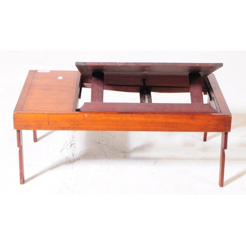 800 - 19th Victorian mahogany campaign folding desktop writing / reading table slope. Having small drawer ... 