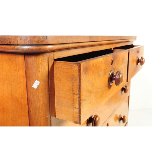 802 - A 19th century Victorian walnut two over three chest of drawers. Rectangular form with configuration... 