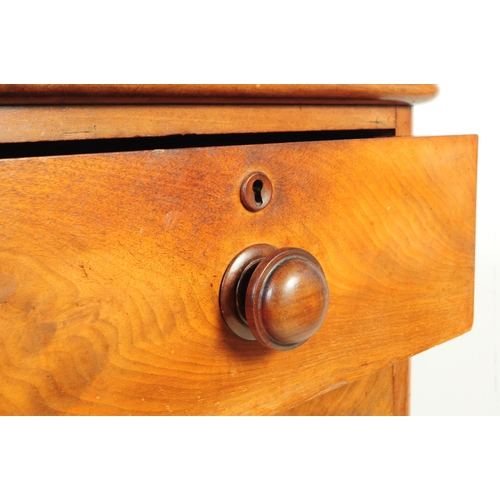 802 - A 19th century Victorian walnut two over three chest of drawers. Rectangular form with configuration... 