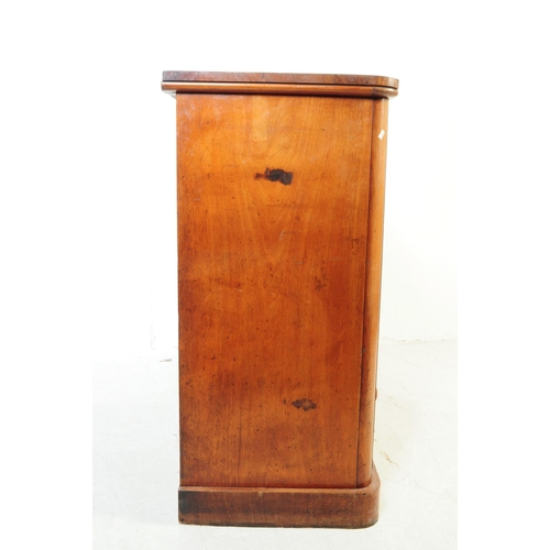 802 - A 19th century Victorian walnut two over three chest of drawers. Rectangular form with configuration... 