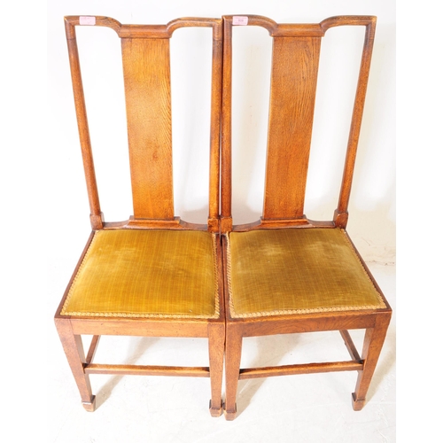 808 - Pair of 19th century late Victorian bedroom chairs. Mahogany construction with flat back rest, green... 