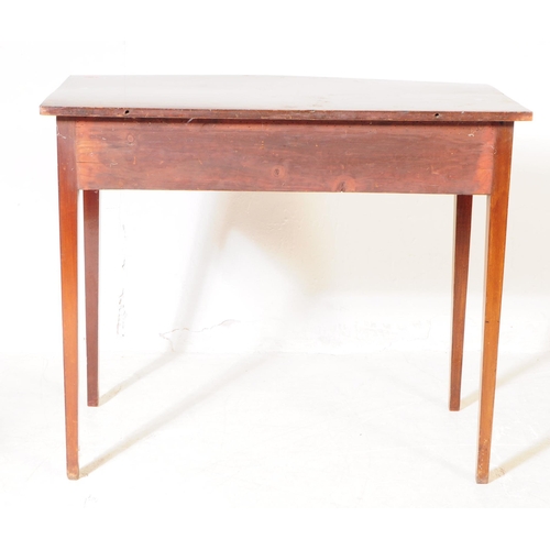 809 - 19th century George III mahogany inlaid writing / hall table. Rectangular form, bow front with singl... 