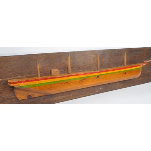 833 - A wooden plaque depicting model of boat / ship with writing underneath reading: ' Wanderer Collision... 