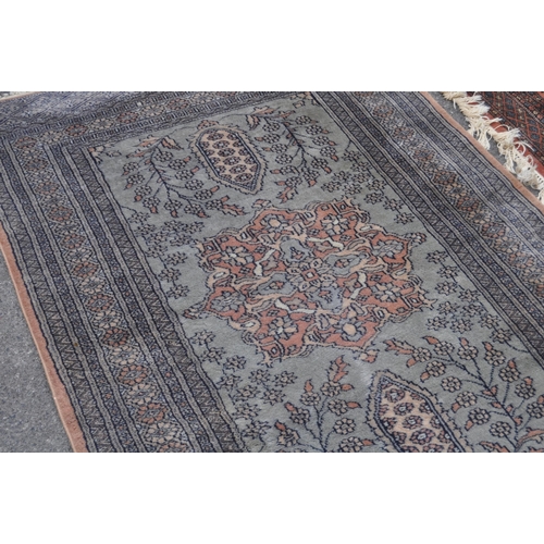 846 - A collection of five bokhara small proportioned Persian manner floor rugs. Each rug being of varied ... 