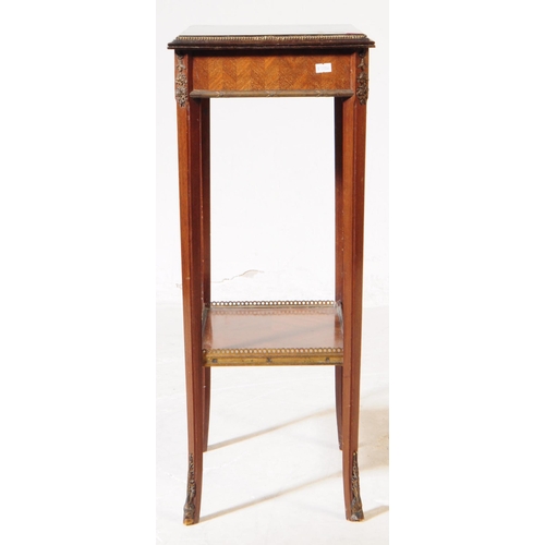 851 - A late 19th century Louis XVI revival style mahogany parquetry inlaid torchere side table. The table... 