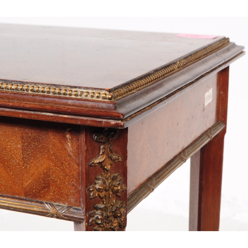 851 - A late 19th century Louis XVI revival style mahogany parquetry inlaid torchere side table. The table... 