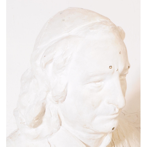 853 - A large 19th century metal frame and plaster bust of a high church official cardinal. With headwear ... 