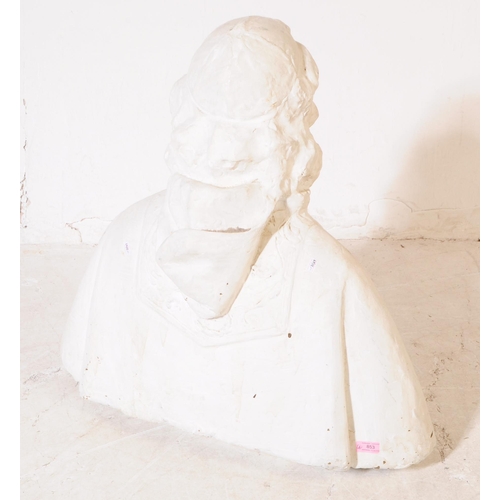 853 - A large 19th century metal frame and plaster bust of a high church official cardinal. With headwear ... 