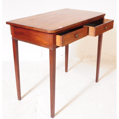 862 - A 19th century Victorian mahogany side / hall table. Rectangular form with twin parallel stationary ... 