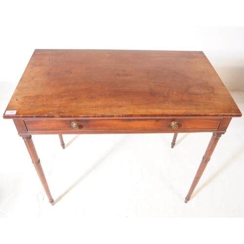 866 - Early 19th Century Victorian mahogany side / hall writing table. Rectangular form with single full l... 