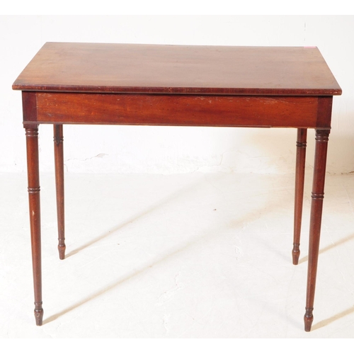 866 - Early 19th Century Victorian mahogany side / hall writing table. Rectangular form with single full l... 