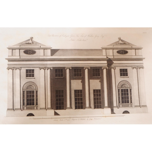 878 - Two late 18th century date 1798 monochrome architect's etchings. Depicting East elevahon of Southgat... 