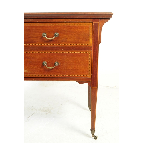 881 - Edwardian circa 1900s satinwood inlaid sideboard / chest of drawers. Rectangular form with flared to... 