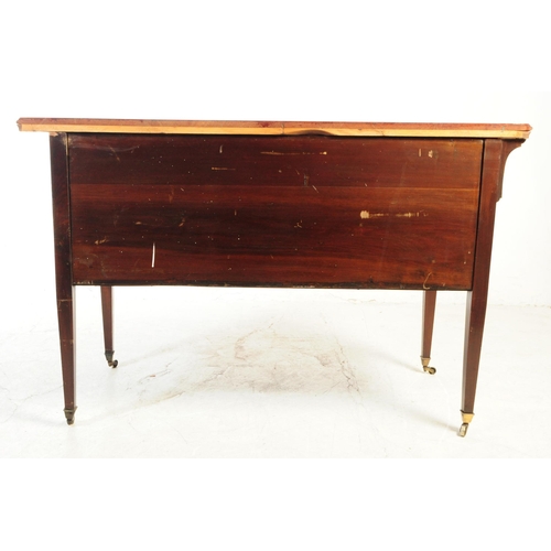 881 - Edwardian circa 1900s satinwood inlaid sideboard / chest of drawers. Rectangular form with flared to... 