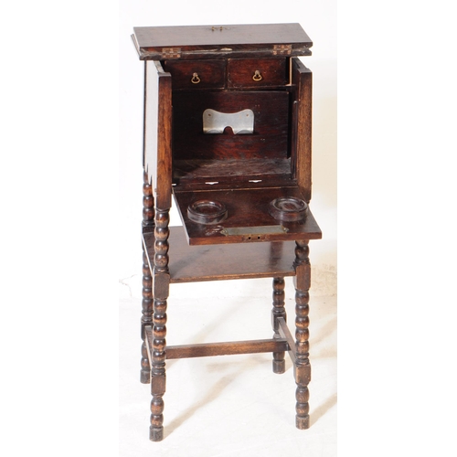 895 - A vintage early 20th century circa 1920s bobbin turned smokers / tobacco cabinet. Square form with h... 