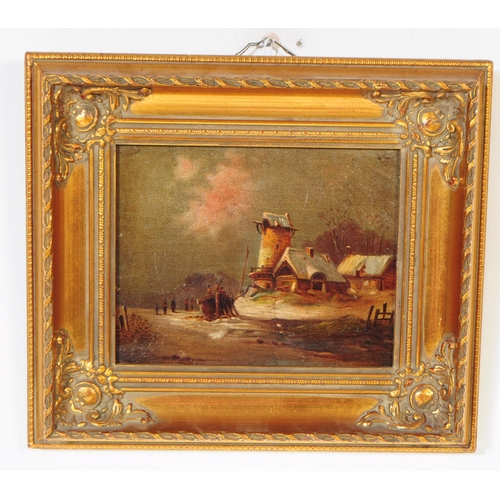 896 - A Victorian 19th century oil on canvas painting. Depicting waterside with lighthouse and docked boat... 