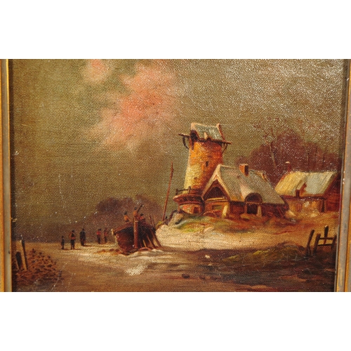 896 - A Victorian 19th century oil on canvas painting. Depicting waterside with lighthouse and docked boat... 