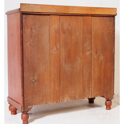 924 - A Victorian 19th century pine chest of drawers. Rectangular form with shallow gallery back with conf... 