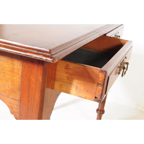 962 - A 19th century Victorian mahogany writing desk / console hall table. The table raised on tapered tur... 