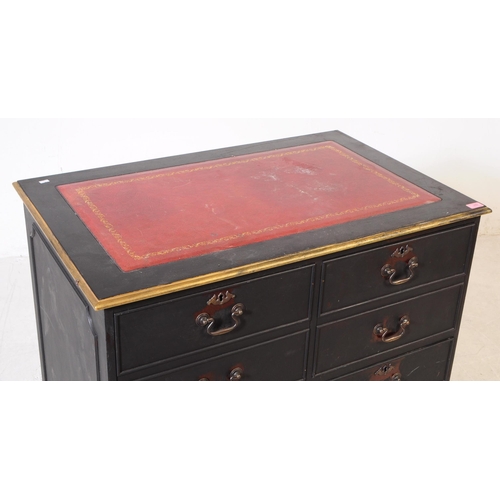 992 - A 20th century Victorian revival painted filing cabinet chest of drawers. The filing cabinet raised ... 