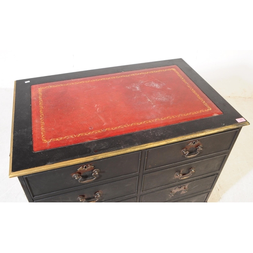 992 - A 20th century Victorian revival painted filing cabinet chest of drawers. The filing cabinet raised ... 