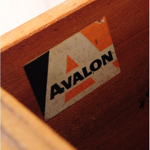 665 - Avalon - A retro mid 20th century teak Ladderax shelving wall system. The two sideboard cabinets of ... 