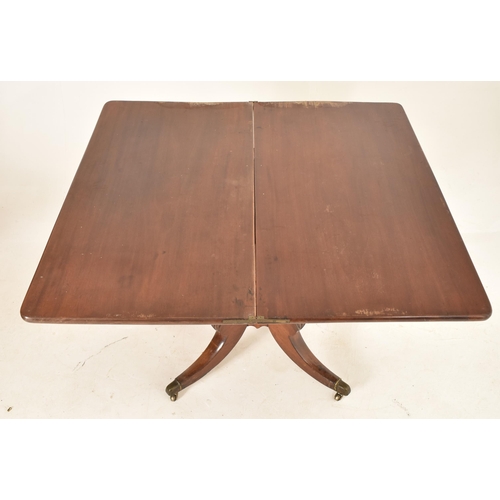 904 - An early 19th century George IV mahogany fold large tea /  card table (dining). The hinged top foldi... 