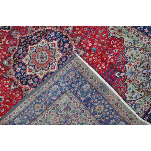 976 - A 20th Century North West Persian Mahal runner carpet floor rug having floral style central medallio... 