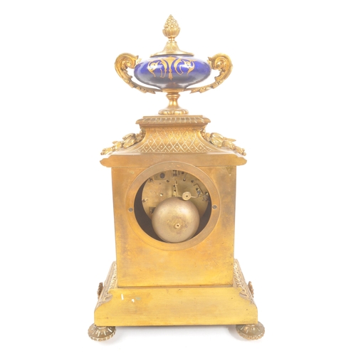 1131 - Japy Freres - A French 19th century Japy Freres, Paris gilt metal & enamel mantle clock. The clock h... 