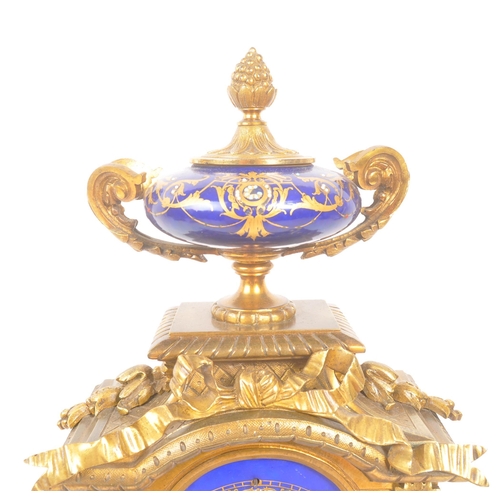 1131 - Japy Freres - A French 19th century Japy Freres, Paris gilt metal & enamel mantle clock. The clock h... 