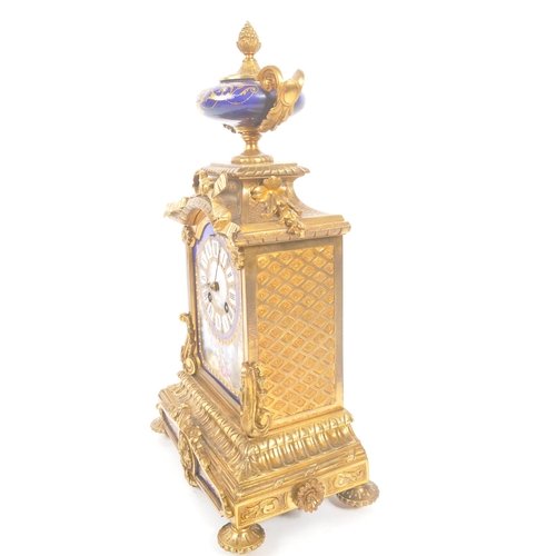 1131 - Japy Freres - A French 19th century Japy Freres, Paris gilt metal & enamel mantle clock. The clock h... 