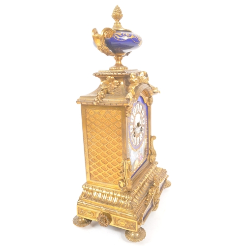 1131 - Japy Freres - A French 19th century Japy Freres, Paris gilt metal & enamel mantle clock. The clock h... 