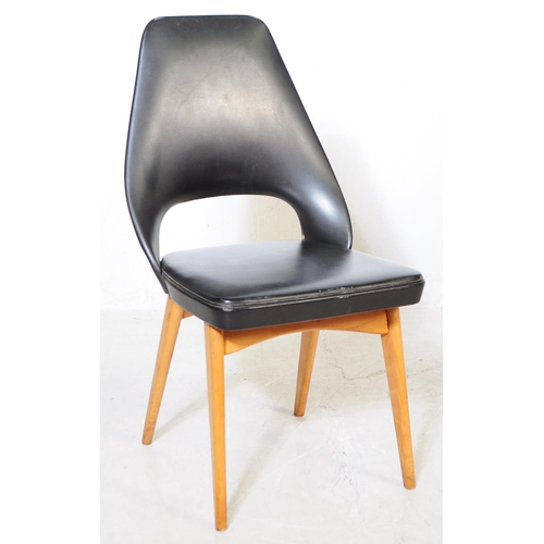 561 - Stoe Benchair - late mid 20th century black padded vinyl seat and backrest, raised on tapered suppor... 