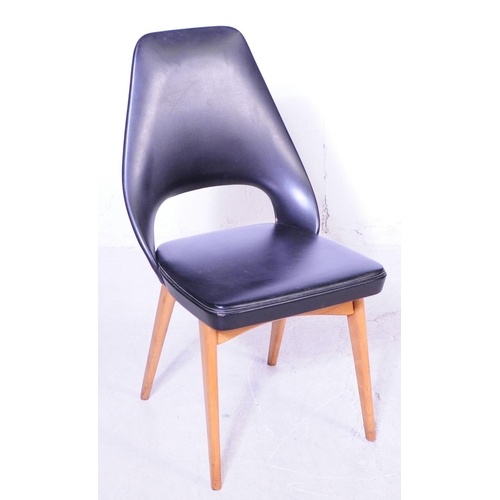 561 - Stoe Benchair - late mid 20th century black padded vinyl seat and backrest, raised on tapered suppor... 