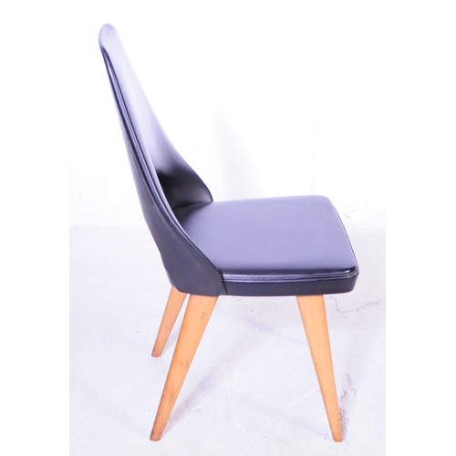 561 - Stoe Benchair - late mid 20th century black padded vinyl seat and backrest, raised on tapered suppor... 