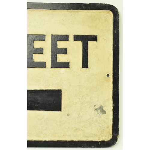 116 - A vintage 20th century cast aluminium road sign for One Way Street. The sign of rectangular form hav... 