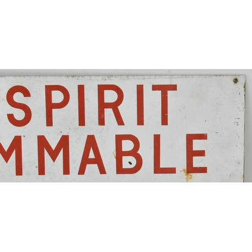 117 - A vintage 20th century aluminium forecourt / workshop warning sign. The sign of rectangular form hav... 