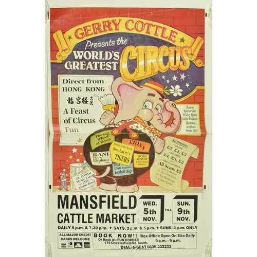 118 - Three vintage 20th century & later circus / market / town fairs illustrated advertising posters. The... 