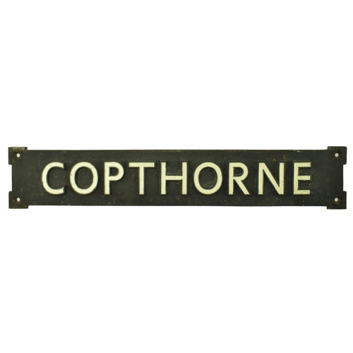 12 - Copthorne - a vintage mid 20th century bronze and enamel worked advertising Copthorne plaque. Rectan... 