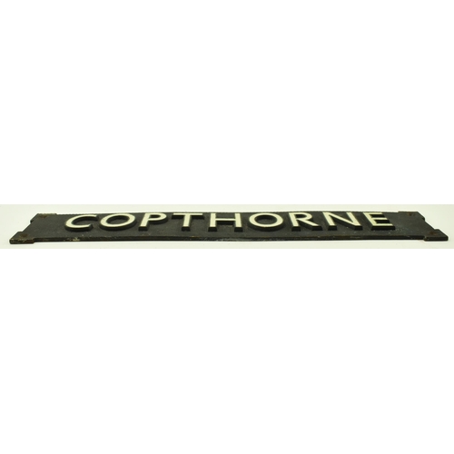 12 - Copthorne - a vintage mid 20th century bronze and enamel worked advertising Copthorne plaque. Rectan... 