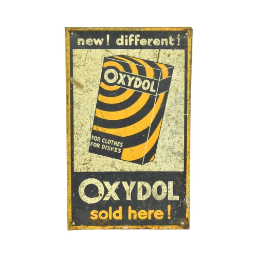 16 - Oxydol - a vintage mid 20th century point of sale tin advertising sign. The sign of small rectangula... 