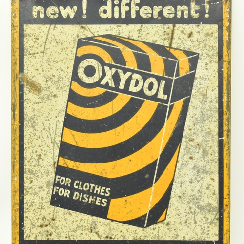 16 - Oxydol - a vintage mid 20th century point of sale tin advertising sign. The sign of small rectangula... 