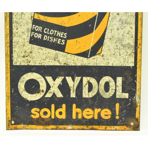 16 - Oxydol - a vintage mid 20th century point of sale tin advertising sign. The sign of small rectangula... 