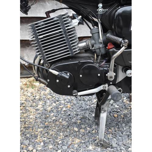 2 - G977 CPJ - a 1989 243cc MZ Motorenwerke Zschopau motorcycle. Black, with white detailing. First regi... 