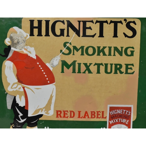 20 - Hignett's Smoking Mixture - a vintage early 20th century Hignett's Smoking Mixture porcelain enamel ... 